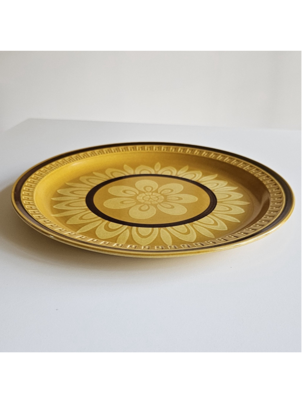 Vintage Suzuka Stone Mosaic Brown Round Platter Plate - Pattern 2503 - Picture 7 of 8